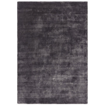 Katherine Carnaby Chrome Luxury Modern Plain Distressed Tonal Metallic Shimmer Hand-Woven High-Density Heavyweight Soft Textured Silky Viscose Lead Grey Rug-Asiatic Carpets-Rug Love - The Most Loved Rug Store